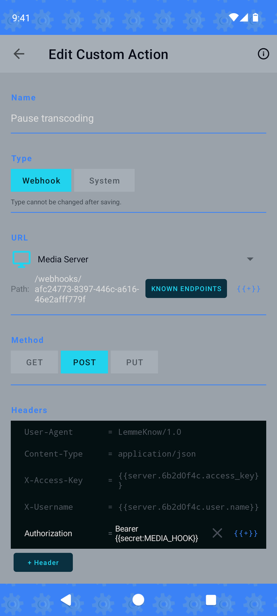 Custom actions: one tap, any webhook