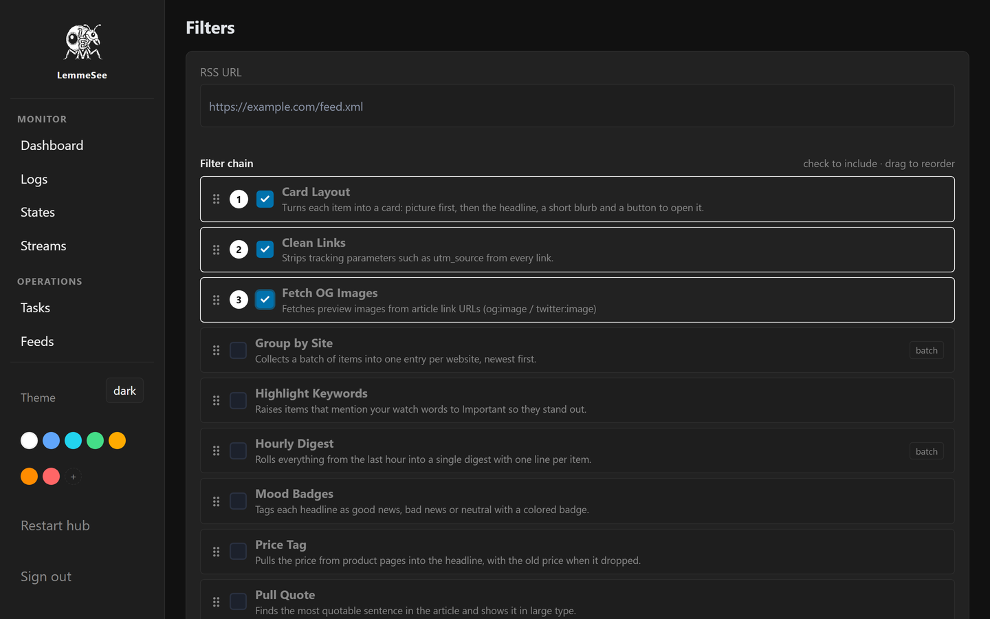 Transform any feed into a presentation
